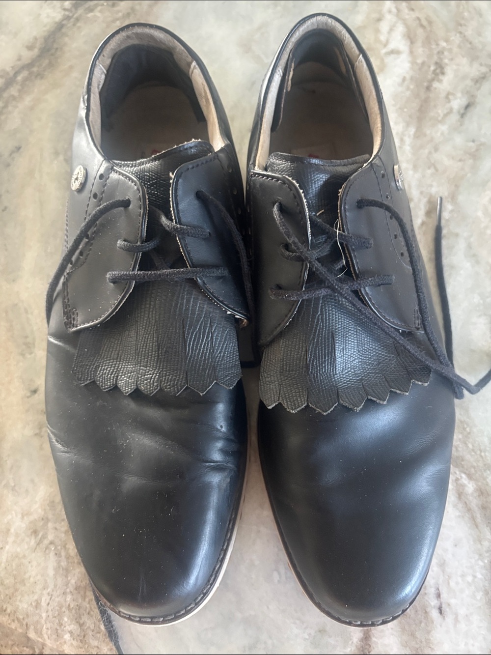 Women's Black Athletic Lace-Up Shoes with Kiltie Fringe